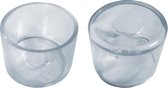 Set van 32 flexibele stoelpootdoppen (omdop, rond, 40 mm, transparant) [O-RO-40-T] [WD1597529456]