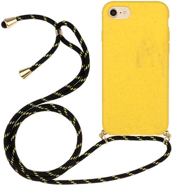 Coque Apple iPhone 6 / 6S / 7/8 Coque Arrière Flexible TPU avec Cordon Jaune  | bol.com