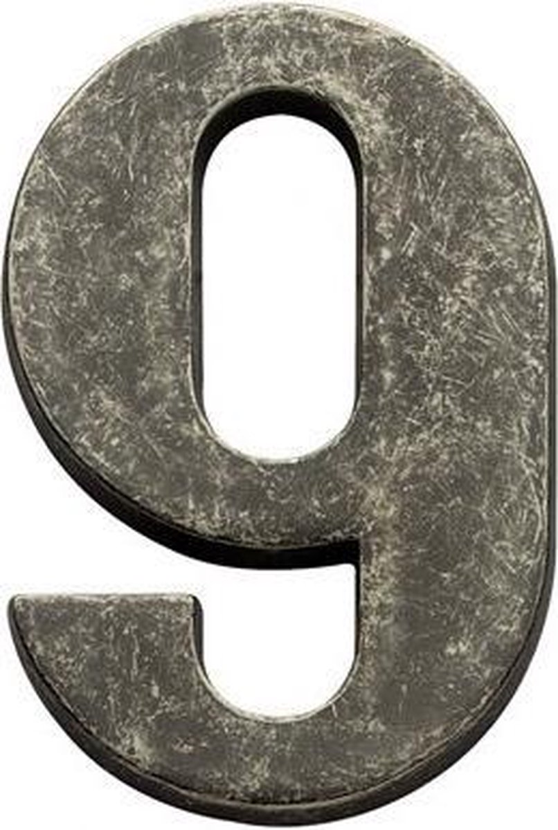Intersteel Intersteel Huisnummer 9 oud grijs
