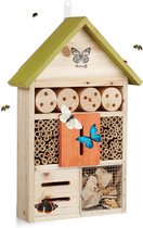 Relaxdays insectenhuis butterfly - vlinder - insectenhotel - bijen huis - tuin - groen