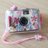 SUC4 Bloemenpatroon Retro filmcamera Mini-richt-en-schietcamera voor kinderen 5m waterdicht