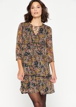 LOLALIZA Mini jurk met bloemenprint - Oranje - Maat 36