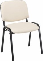 CLP Ken 4-delige set bezoekersstoelen - Kunstleer creme