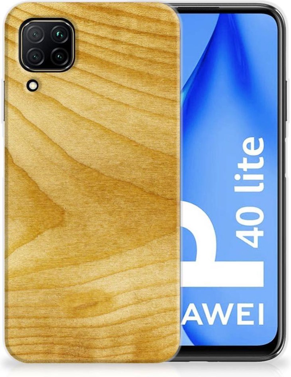 Huawei P40 Lite Bumper Hoesje Licht Hout