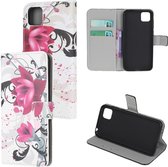 Huawei Y5p Portemonnee Hoesje met Bloem Print