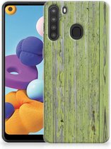 Cover Case Geschikt voor Samsung Galaxy A21 Smartphone hoesje Green Wood