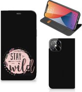 Book Case met Tekst iPhone 12 Pro Max Smart Cover Boho Stay Wild