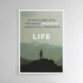 He Who Climbs - Walljar - Wanddecoratie - Poster ingelijst