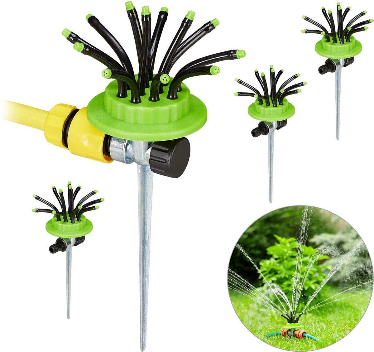 Relaxdays tuinsproeier 4 stuks - sprinkler - beregening - sproeier - cirkelsproeier
