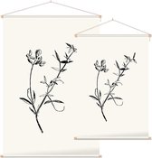 Veldlathyrus zwart-wit (Meadow Vetchling) - Foto op Textielposter - 120 x 180 cm