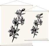 Ridderspoor zwart-wit (Larkspur) - Foto op Textielposter - 90 x 120 cm