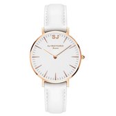 SJ WATCHES Rome horloge dames wit en rose goud - horloges voor vrouwen 36mm