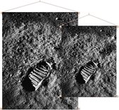 Apollo 11 lunar footprint (maanlanding) - Foto op Textielposter - 120 x 160 cm