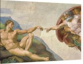 Schepping van Adam, Michelangelo Buonarroti - Foto op Canvas - 90 x 60 cm