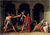 De eed van de Horatii, Jacques-Louis David - Foto op Posterpapier - 59.4 x 42 cm (A2)