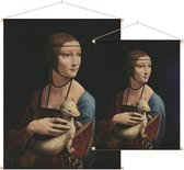 De dame met de hermelijn, Leonardo da Vinci - Foto op Textielposter - 90 x 120 cm