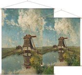 Een molen aan een poldervaart, Paul Gabriël - Foto op Textielposter - 90 x 120 cm