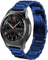 Stalen Smartwatch bandje - Geschikt voor  Samsung Galaxy Watch stalen band 46mm - blauw - Horlogeband / Polsband / Armband