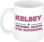 Kelsey The woman, The myth the supergirl cadeau koffie mok / thee beker 300 ml