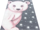 Vloerkleed kinderkamer Bambi - Teddy - roze - 80x150 cm