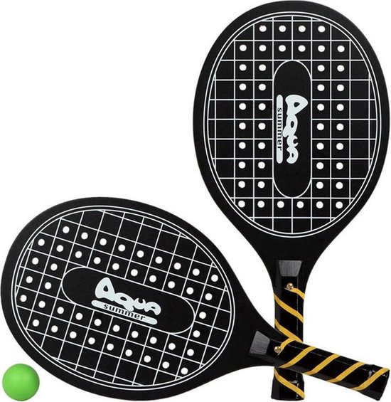 Set de beachball noir avec des jouets d'extérieur imprimés de raquettes de  tennis -... | bol.com