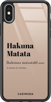 iPhone X/XS hoesje glass - Hakuna matata | Apple iPhone Xs case | Hardcase backcover zwart