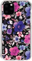 Casetastic Apple iPhone 11 Pro Hoesje - Softcover Hoesje met Design - Flowers Blue Purple Print