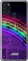 Samsung Galaxy A21s Hoesje Transparant TPU Case - Love is Love #ffffff
