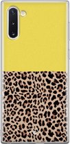 Samsung Note 10 hoesje siliconen - Luipaard geel | Samsung Galaxy Note 10 case | geel | TPU backcover transparant