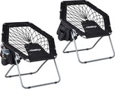 relaxdays 2 x bungee stoel WEBSTER - elastiek - bungee chair - opklapbaar - zwart