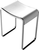 Nemo Spring Sano douchekrukje met frame uit rvs mineraalcomposiet vrijstaand 400x300x430mm wit