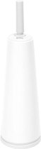 Brabantia Renew WC-Garnitur Aus Stahl – 3-teilig Weiß, Inkl. Halter, Bürste & Spender (ohne Bohren)