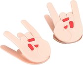 Yes Studio Vershoudclips Handje 8,5 Cm Siliconen Roze 2 Stuks