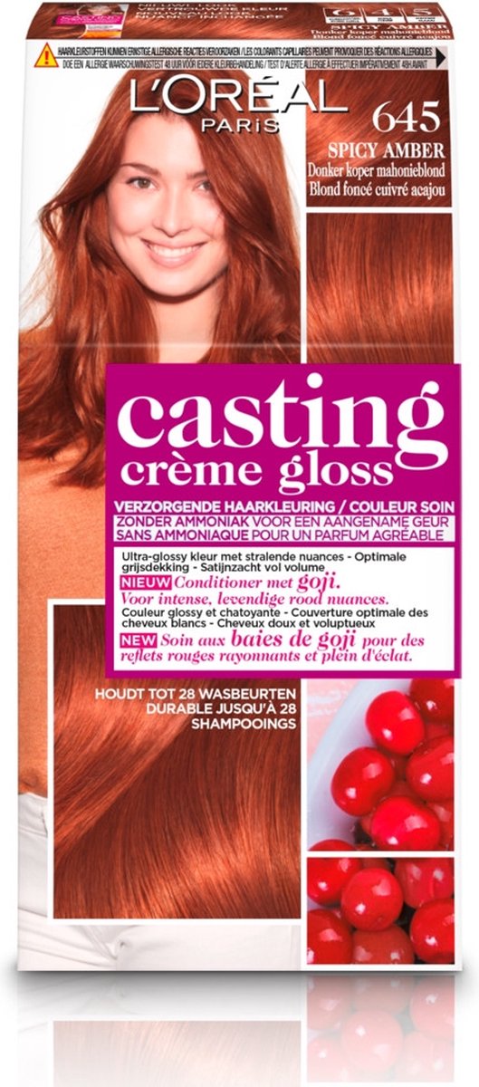 Inademen Afdrukken beneden L'Oréal Paris Casting Crème Gloss Haarverf - 645 Donker koper mahonieblond  | bol.com