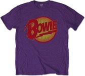 David Bowie Heren Tshirt -XL- Vintage Diamond Dogs Logo Paars