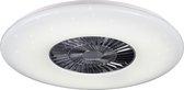 LED Plafondlamp met Ventilator - Plafondventilator - Trion Vison - 60W - Rond - Mat Chroom - Kunststof