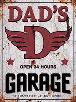 Signs-USA - Dads Garage light - Wandbord - 33 x 44 cm
