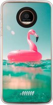 Motorola Moto Z Force Hoesje Transparant TPU Case - Flamingo Floaty #ffffff