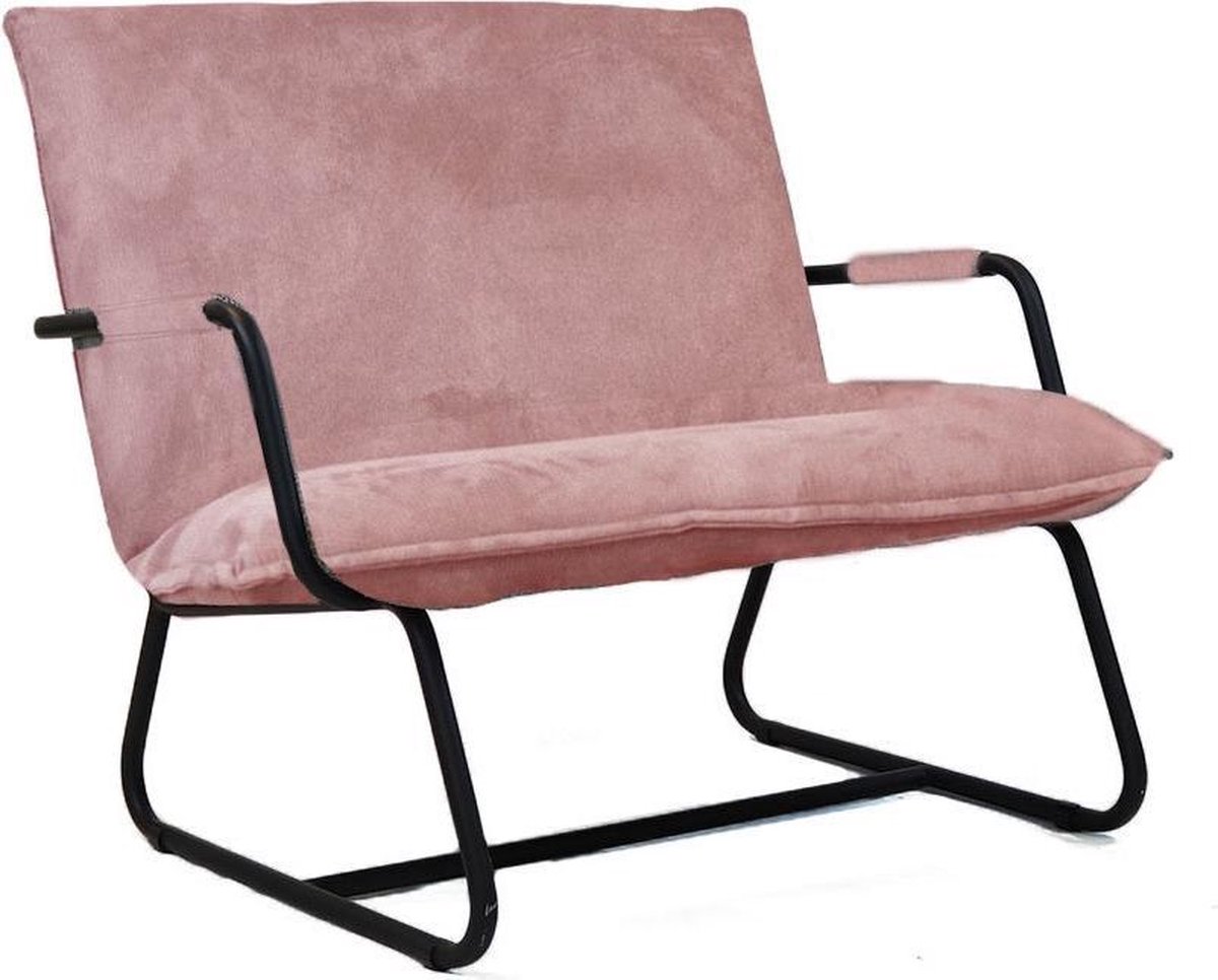 Bronx71® Fauteuil roze Ohio microvezel - Zetel 1 persoons - Relaxstoel ...