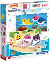 Clementoni Supercolor Puzzel Baby Shark 2x20 Stukjes