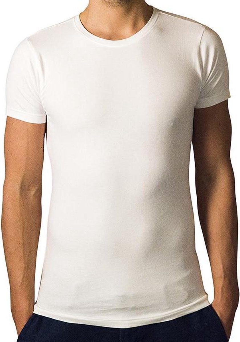 2 x T-shirt Basic - Biologisch katoen - wit - ronde - hals