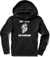 Hoodie dames, hoodie heren, trots op de boeren, haan, kip, boeren zakdoek,big, tractor, capuchon, landbouw, boerderij