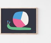 Mamahoela Babykamer Kinderkamer Poster 50 x 70 cm Slak Zwart