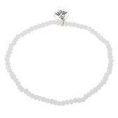 Melady Kralen Armband Ø6-7cm (2mm) Wit Glas Rond Kralen Armband Dames Armbandjes Sieraden Dames