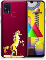 Leuk TPU Back Case Geschikt voor Samsung Galaxy M31 GSM Hoesje Horse Color