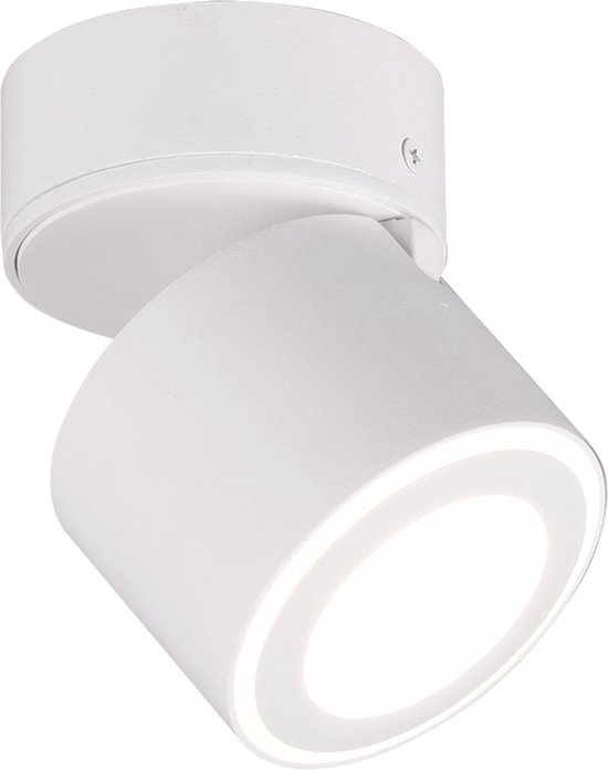 LED Plafondspot - Trion Tarus - 4W - Warm Wit 3000K - 1-lichts - Rond - Mat Wit - Aluminium