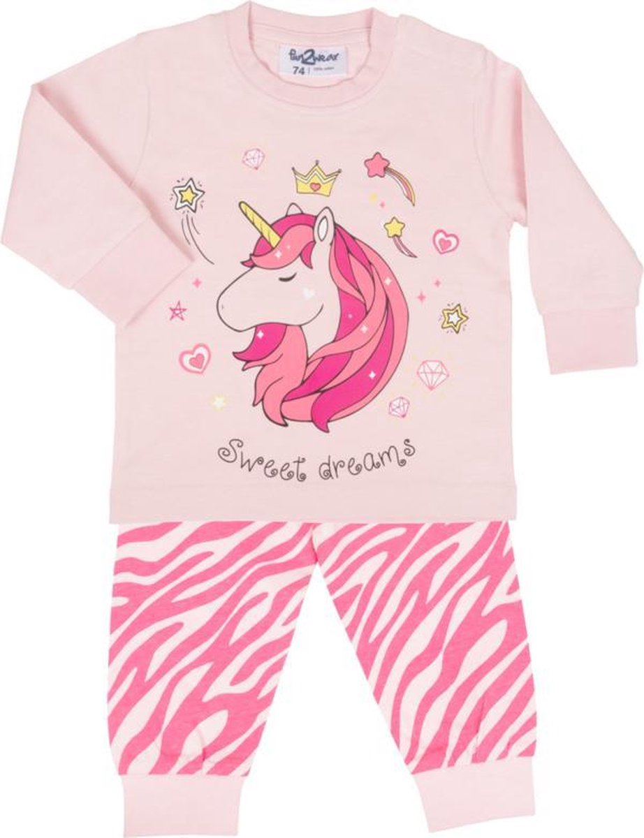 Fun2Wear sweet unicorn licht roze Maat 62
