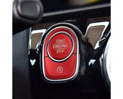 Start Stop knop geschikt voor Mercedes a klasse w177 - auto aluminium trim cover - rood