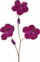 Viv! Home Luxuries Hibiscus - zijden bloem - roze/paars met goud - 85cm - topkwaliteit