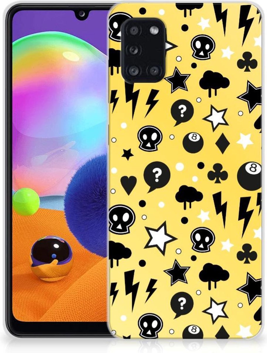 Silicone Back Case Samsung Galaxy A31 Punk Geel